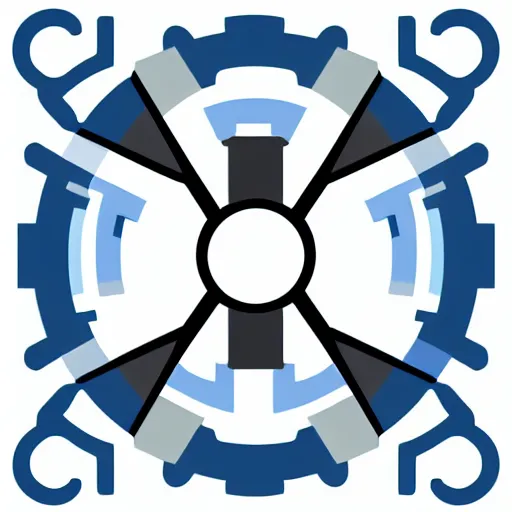 Image similar to a vectorized angled blue - grey gear icon