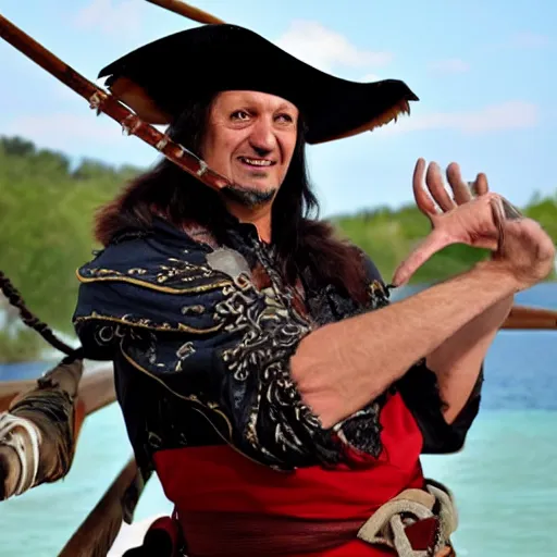 Prompt: Traian Basescu as a pirate