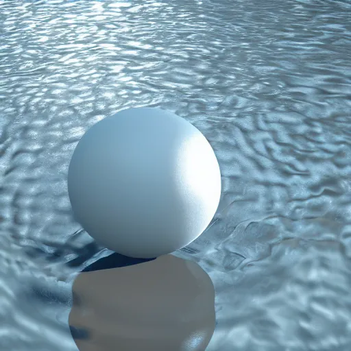 Image similar to A ball made of water, render, unreal engine, octane render, caustics. reflections