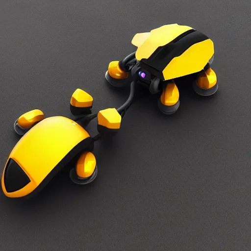 Image similar to hard surface, robotic platform, based on bumblebee, 6 claws, unreal engine