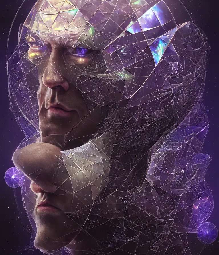 Image similar to front!!! shot of a court jester!!! character, mesmerizing fractal hypercubes, dark holography!!!, future, metallic galactic, crystalline edges, polygonal, elegant, highly detailed, centered, (((artstation, concept art, jagged, sharp focus, artgerm, Tomasz Alen Kopera, Peter Mohrbacher, donato giancola, Joseph Christian Leyendecker, WLOP, Boris Vallejo))), ((raytracing)), mugshot!!!!!, ugly!!!!!!, octane render, nvidia raytracing demo, octane render, nvidia raytracing demo, octane render, nvidia raytracing demo, 8K