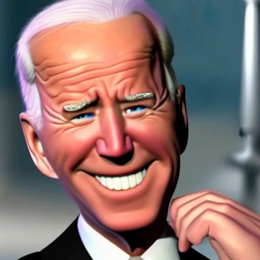 Image similar to joe biden on meth as seen in award winning animated pixar movie 4k octane render