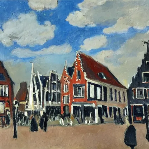 Prompt: Alkmaar city waagplein by Matisse