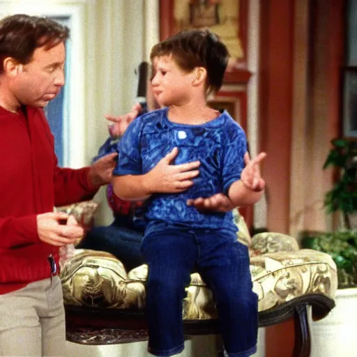 Prompt: alex jones guest starring in full house, 1 9 9 3 tv capture