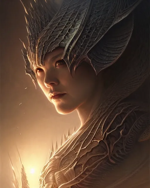 Image similar to Death is swallowed up in victory, artwork by artgerm, scifi, D&D, extraordinary phenomenon, fantasy, intricately detailed, elegant, digital painting, smooth, sharp focus, art by Greg Rutkowski and Ruth Asawa and Ted Nasmith