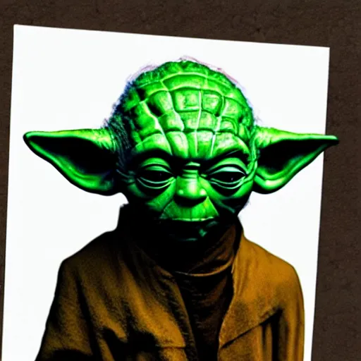 Image similar to yoda mugshot