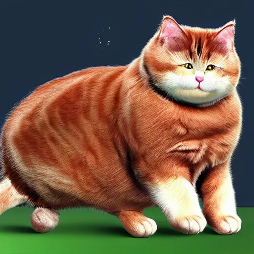 Prompt: very fat cat making sport, photorealistic, hd
