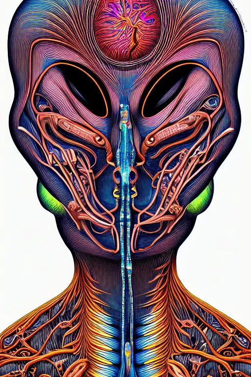 Image similar to psychedelic anatomically accurate labeled diagram of alien animal, intricate parts, fine details, hyper realistic, elegant minimalist, by seichen, surreal