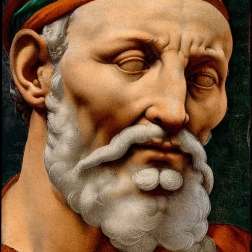 Prompt: painting of Michelangelo Buonarroti by Michelangelo Buonarroti , highly detailed, 8k, cinematic,