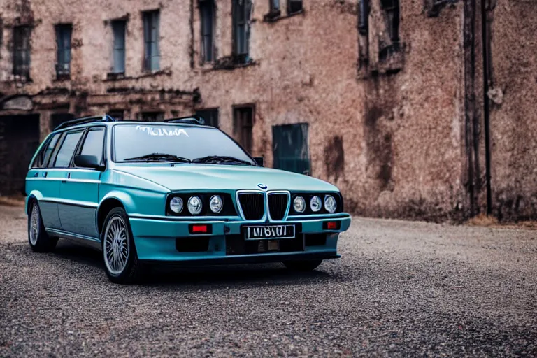 Prompt: 2015 Lancia Delta Integrale BMW M1 estate wagon, XF IQ4, 150MP, 50mm, F1.4, ISO 200, 1/160s, natural light, Adobe Photoshop, Adobe Lightroom, photolab, Affinity Photo, PhotoDirector 365