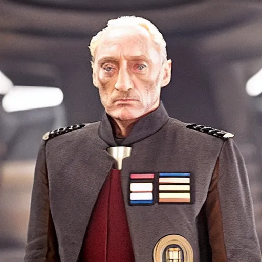 Prompt: tywin lannister as a imperial officer in star wars, movie still, epic quality, cinematic, 4 k, atmospheric