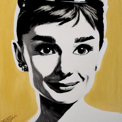 Image similar to audrey hepburn art by leonardo