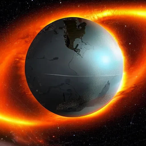 Image similar to a black hole dematerializing planet earth
