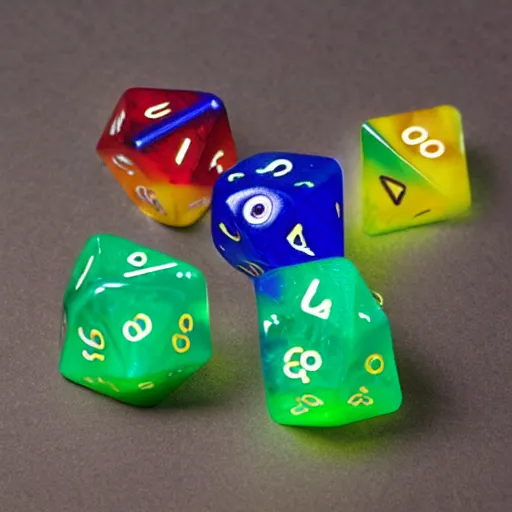 Image similar to d20 dice surrounded by magical glow