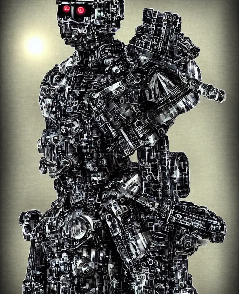 Image similar to techno - spiritual futurist machine soldier, perfect future, award winning digital art