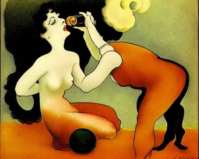 Image similar to leonetto cappiello, pur champagne, 1 9 0 2.