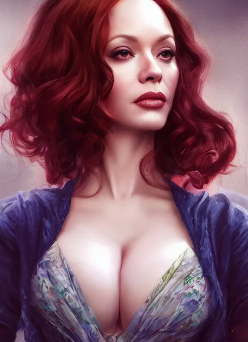 Image similar to photo of a gorgeous christina hendricks / zoe saldana hybrid in the style of stefan kostic, realistic, professionally, professionally color graded, half body shot, sharp focus, k high definition, insanely detailed, intricate, elegant, art by stanley lau and artgerm