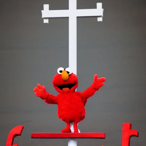 Prompt: elmo on the cross