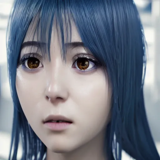 Image similar to rimuru looking into the camera, beautiful face, ultra realistic, fully clothed, intricate details, highly detailed, 8 k, photorealistic, octane render, unreal engine, photorealistic, portrait