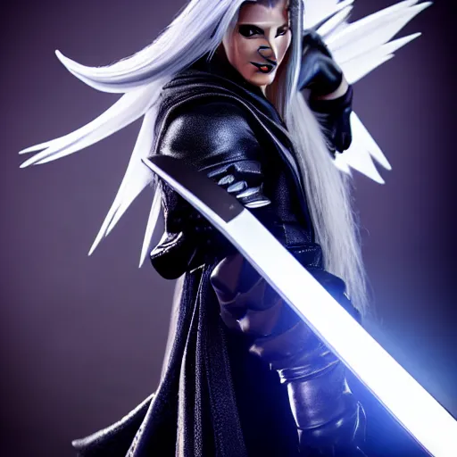 Prompt: super mario as sephiroth, highly detailed, extremely high quality, hd, 4 k, 8 k, canon 3 0 0 mm, professional photographer, 4 0 mp, lifelike, top - rated, award winning, realistic, detailed lighting, detailed shadows, sharp, no blur, edited, corrected, trending