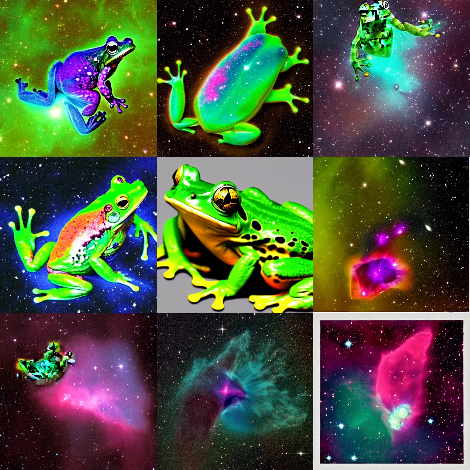 Prompt: nebula shaped like a frog