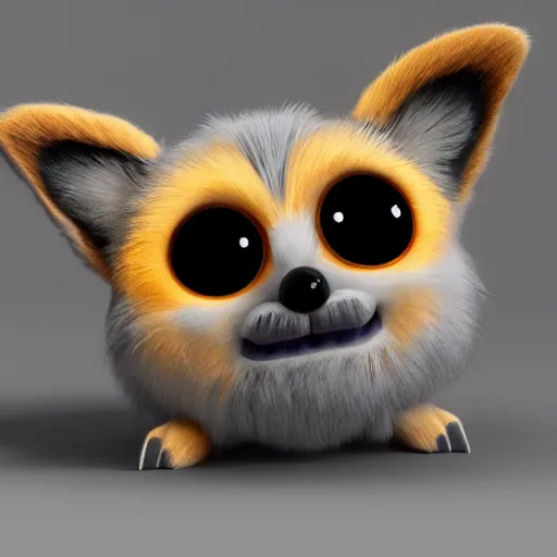 Prompt: a furby corgi, 3 d render, concept art