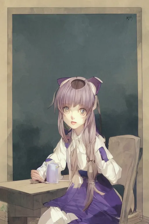 Image similar to a girl playing with a cat A comfortable study room at night,purple and blue theme,,S line,hard edges,jk uniform ,Hairdryer by mucha and krenz cushart and range murata