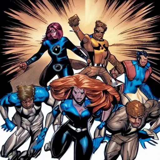 Image similar to The X-Men drawn by Adam Kubert