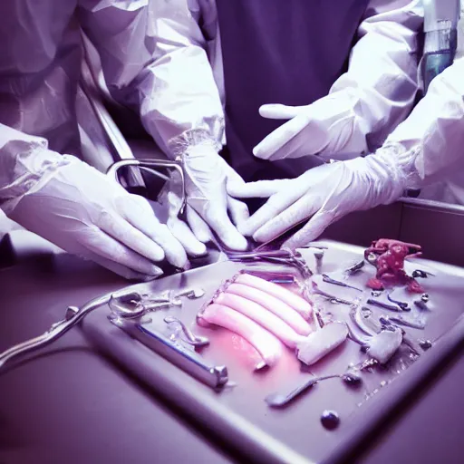 Prompt: alien organs on surgery table, 8k, professional photography