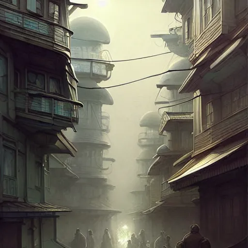 Prompt: It’s sublimely calm on the streets of Russian panel houses quarters on the Moon city, Norilsk, sci-fi, fantasy, intricate, very very beautiful, elegant, highly detailed composition, digital painting, artstation, concept art, smooth, sharp focus, illustration, art by artgerm and greg rutkowski and alphonse mucha