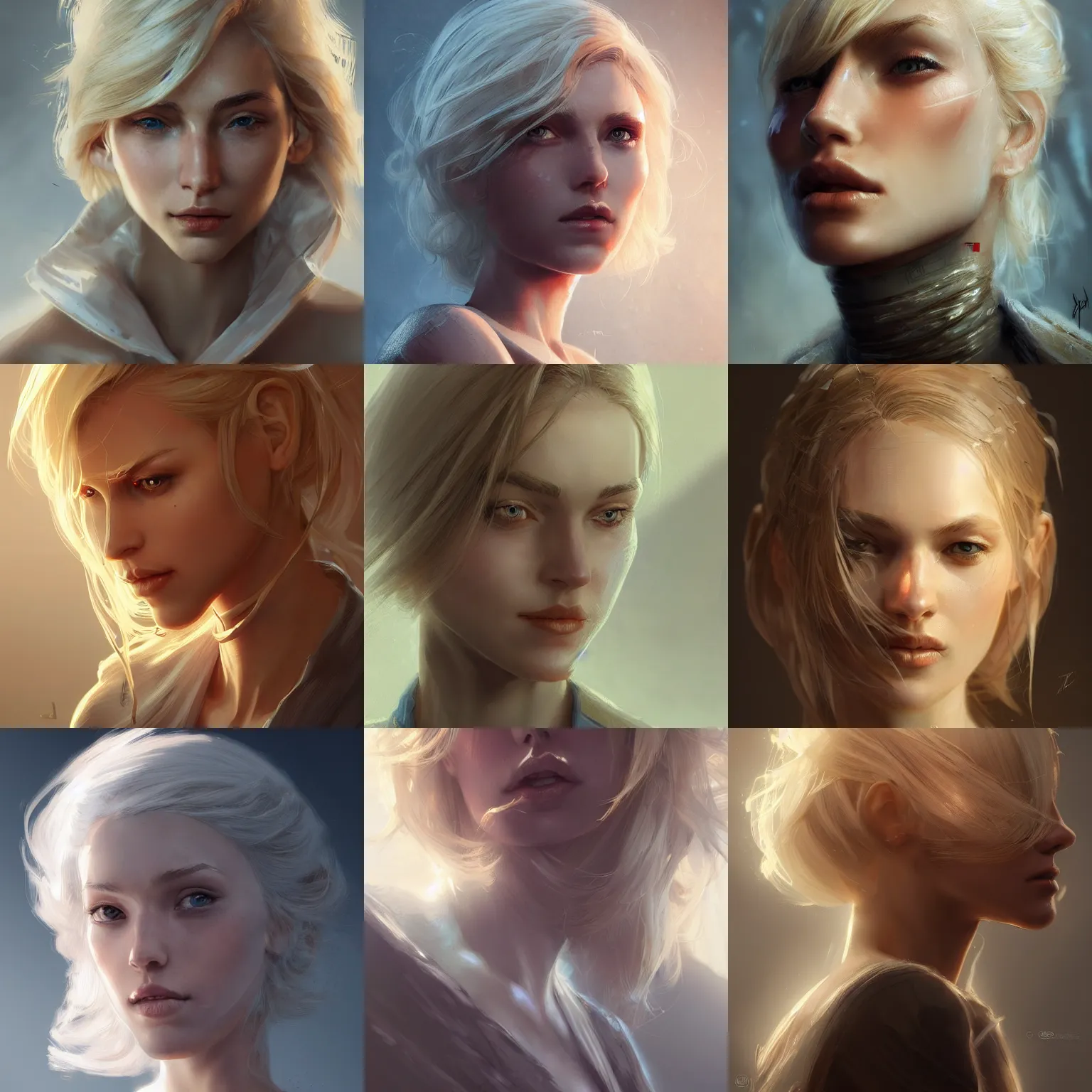 Prompt: beautiful woman with light-blonde hair, by Cedric Peyravernay, highly detailed, excellent composition, cinematic concept art, dramatic lighting, trending on ArtStation