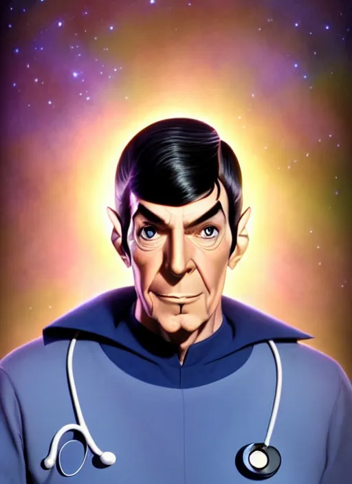 Image similar to cute doctor spock, natural lighting, path traced, highly detailed, high quality, digital painting, by don bluth and ross tran and studio ghibli and alphonse mucha, artgerm