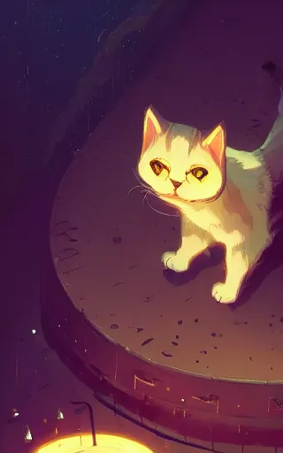 Image similar to cute cat, by victo ngai and andreas rocha and greg rutkowski, trending on artstation, unreal engine, 8 k hd wallpaperjpeg artifact, blur, artfact