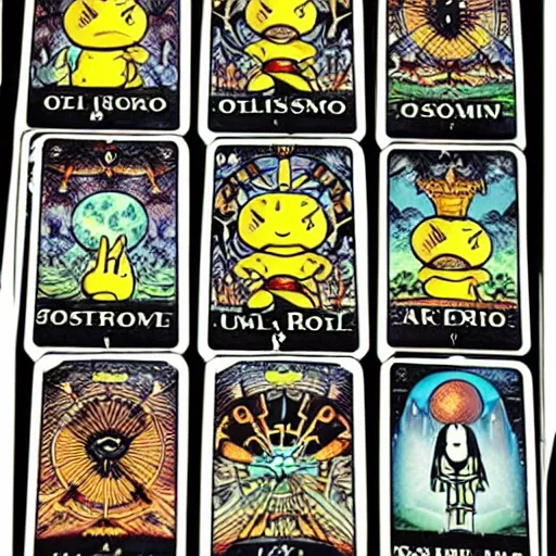 Image similar to tarot cards featuring snoo the avatar of reddit