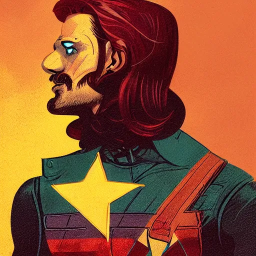 Prompt: portrait of luigi as winter soldier, limited neutral palette, beautiful graphics, full body portrait, propaganda poster art, 1 9 7 0 s illustrated advertising art by petros afshar, anton fadeev, dean ellis, painterly character design