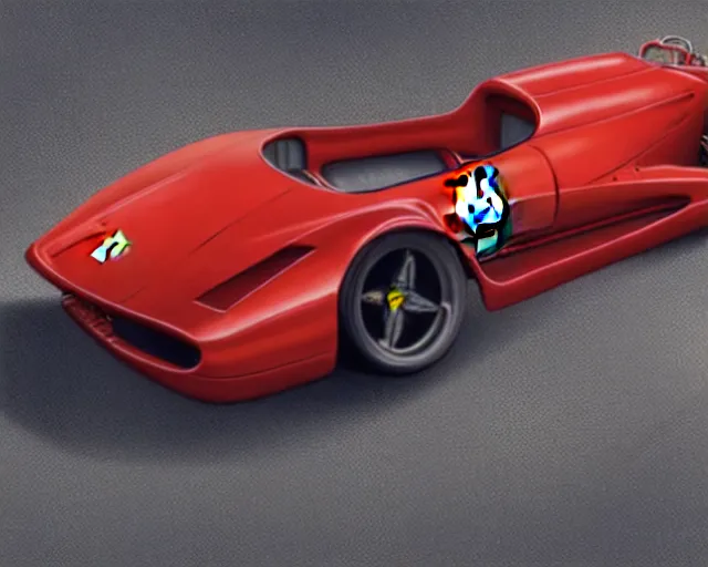 Prompt: Ferrari hotrod car with an exposed V12 engine, highly detailed, sharp focus, art by Greg Rutkowski and WLOP