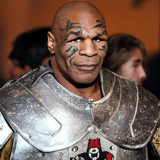 Image similar to mike tyson in knights armor