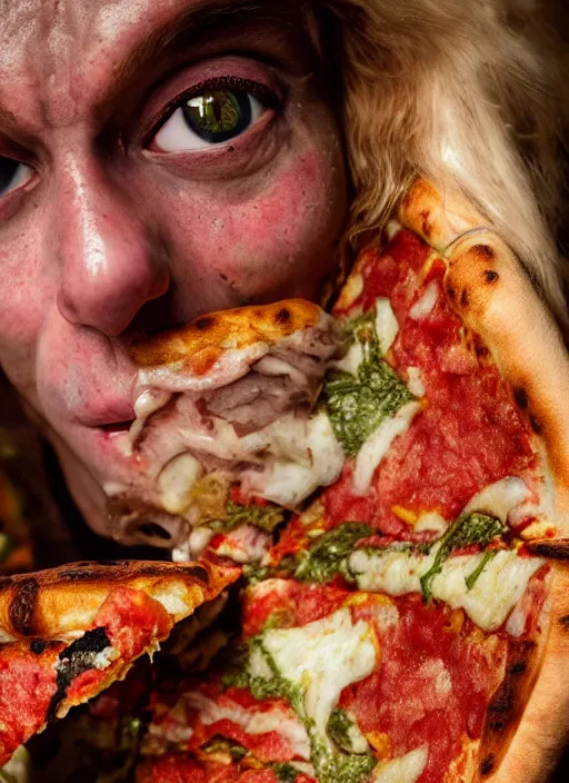 Prompt: closeup portrait of a medieval goblin eating pizza, depth of field, zeiss lens, detailed, symmetrical, centered, fashion photoshoot, by Annie Leibovitz and Steve McCurry, David Lazar, Jimmy Nelsson, Breathtaking, 8k resolution, extremely detailed, beautiful, establishing shot, artistic, hyperrealistic, beautiful face, octane render