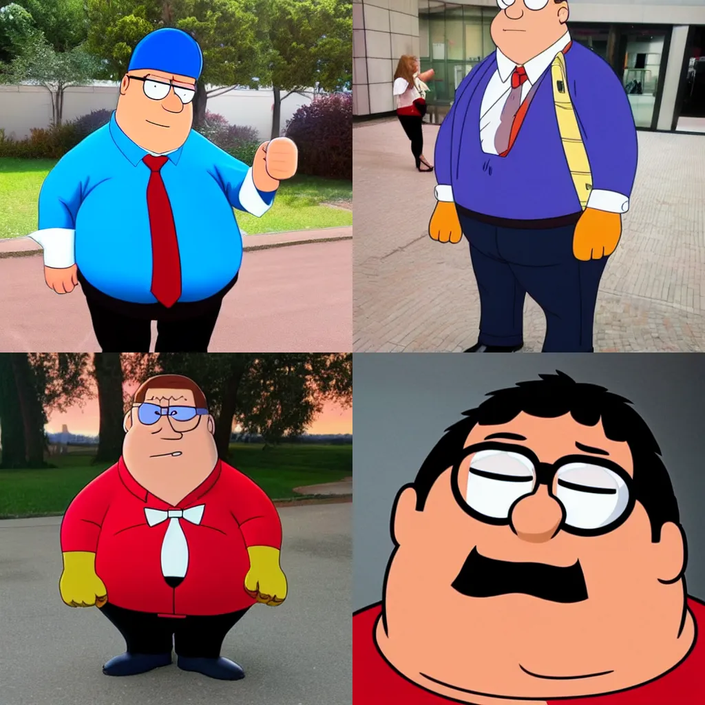 Prompt: Peter Griffin as a real life person