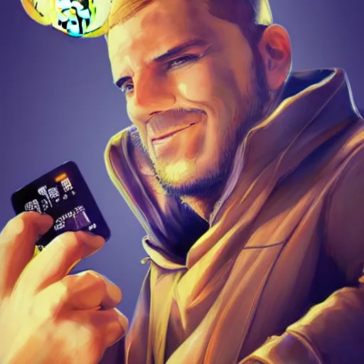 Prompt: bitcoin inventor, digital art, artstation