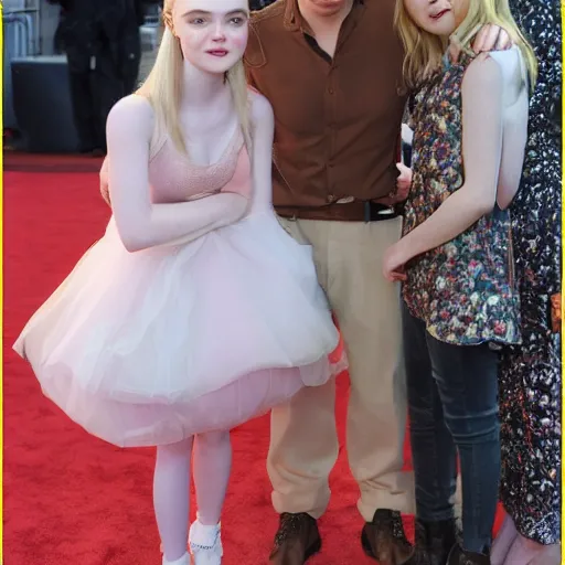 Prompt: Elle Fanning with dwarfism