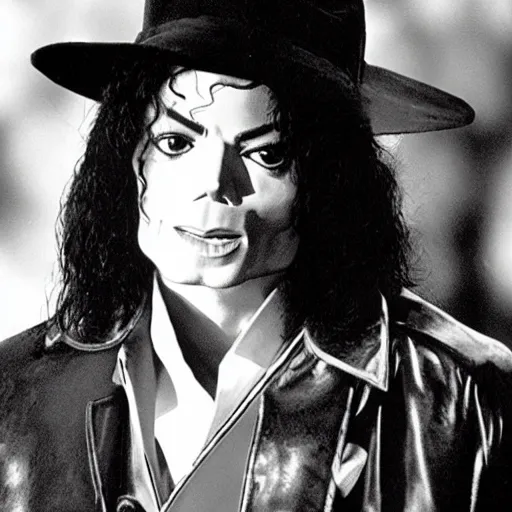 Image similar to Michael Jackson bad era as a mafia gangster