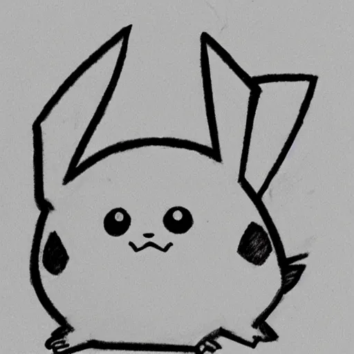 Prompt: pikachu drawn by a 3 years old