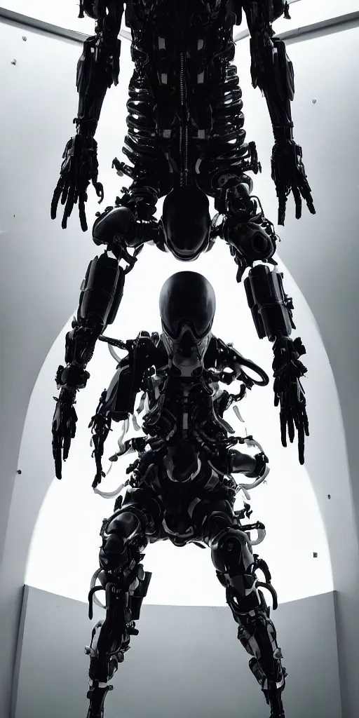 Image similar to healthgoth cyborg, dark techwear fashion, hyper realistic, tsutomu nihei, cryengine, 8 k, full character, toha heavy industries, rick owens, boris bidjan saberi