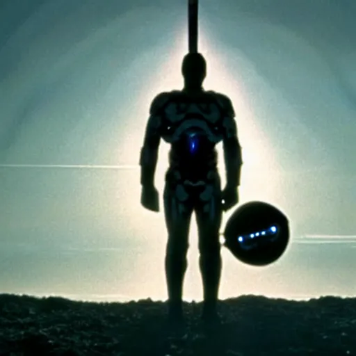 Image similar to movie still of cyborg made of the sun, cinematic composition, cinematic light, criterion collection, by david lynch