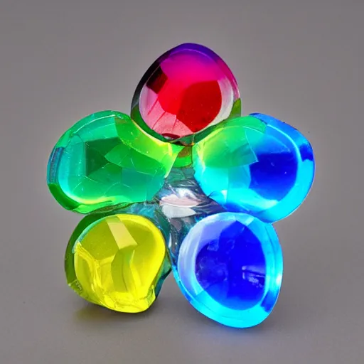 Prompt: rainbow crystal in the shape of a hamster 8k