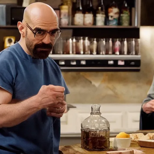 Image similar to binging with babish guest starring walter white