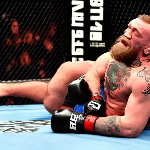 Image similar to conor mcgregor knocking himself out, high quality photo