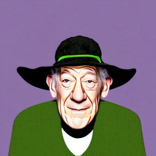 Image similar to a portrait of ian mckellen in the style of frog and toad