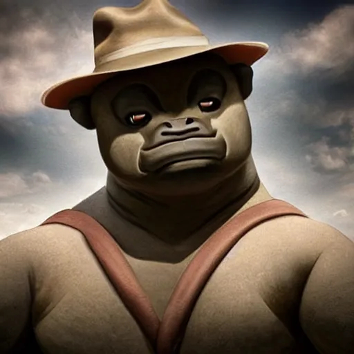 Image similar to a stunning photograph of a geodude wearing a fedora, 8 k hd, incredibly detailed